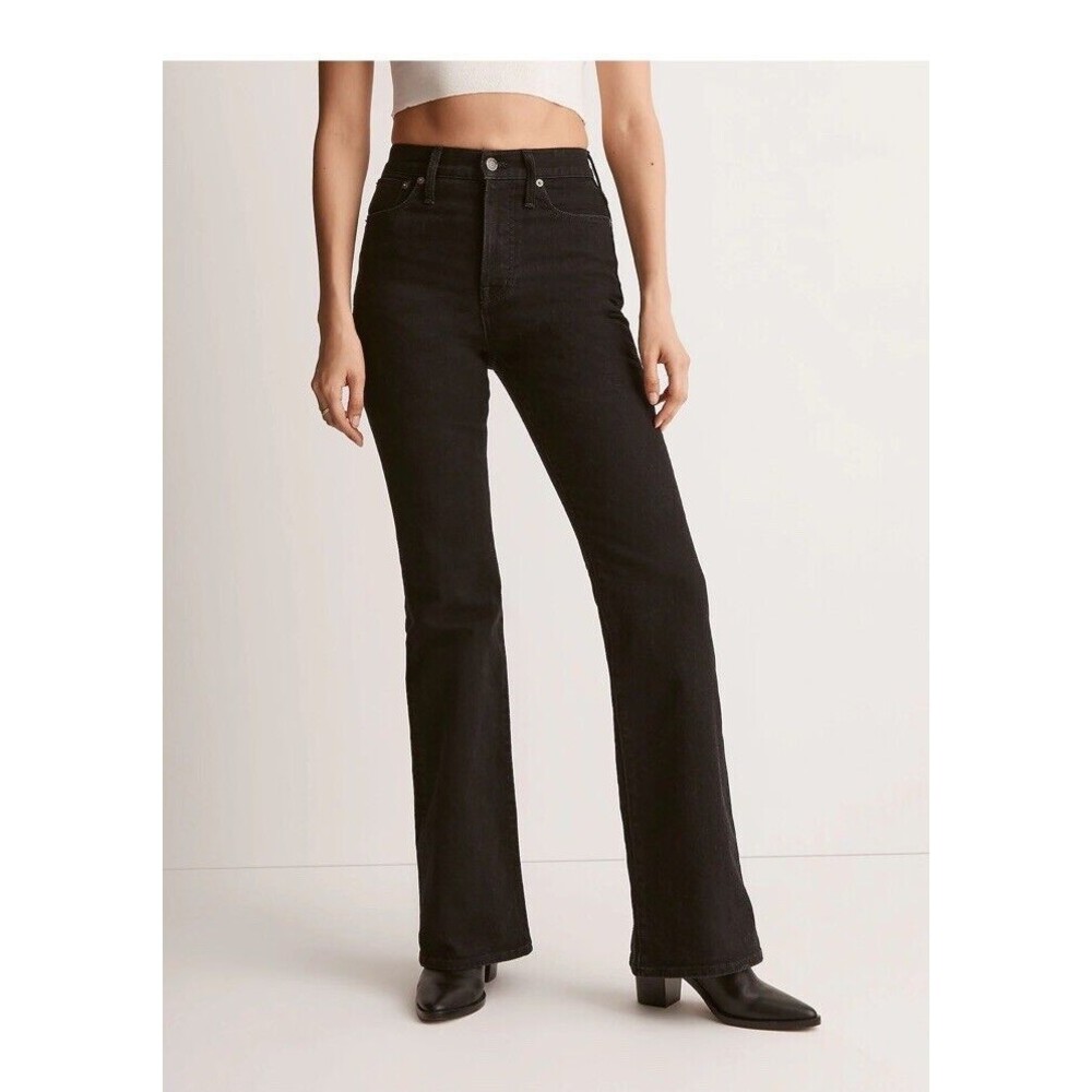 MADEWELL Perfect Vintage Flare Jeans Size 28 Black NWT High Rise Denim Modern